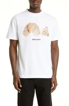 Palm Angels Headless Bear Cotton Graphic Tee in White Brown at Nordstrom, Size Medium