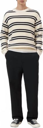 Closed Striped Crewneck Jumper In Ivory