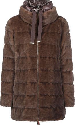 Herno A-Shape Faux Fur Polyester Down Jacket