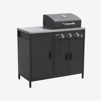 Sweeek Sweeek - Barbecue A Gas 3 Bruciatori, 3 Porte, 2 Spazi Di Stoccaggio