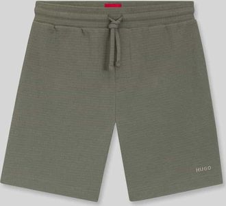 HUGO BOSS Regular Fit Sweatshorts aus Baumwoll-Mix Modell AUSTIN in Khaki, Gr&ouml;&szlig;e XXL