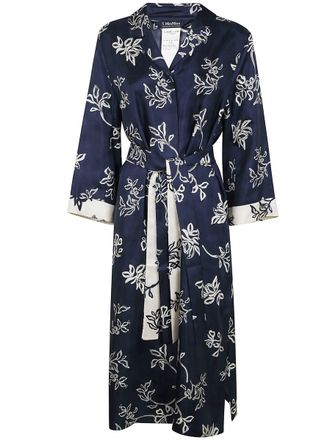 Max Mara Timeo Belted Silk Twill Printed Dress Clothing