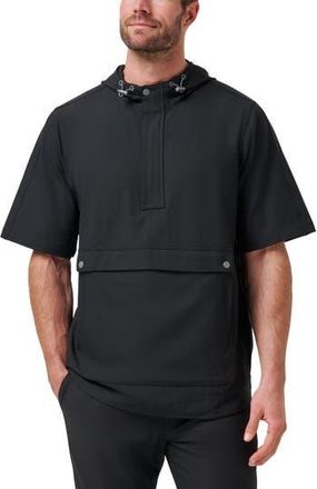 Travis Mathew Sport Mode Short Sleeve Hoodie in Black at Nordstrom Rack, Size X-Large