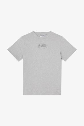 Ganni Grey Essential T-shirt - Size XXS Organic Cotton