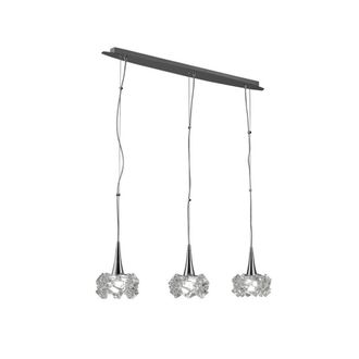 Netlighting Artic Ceiling Pendant 3 Light E27 Line Large Polished Chrome in Grey