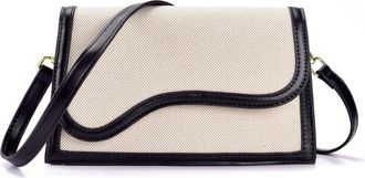 Adornia Curved Flap Shoulder Bag in Natural-Black at Nordstrom Rack