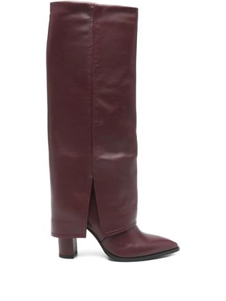 Gis&egrave;l moir&egrave; Teddy boots - Rosso