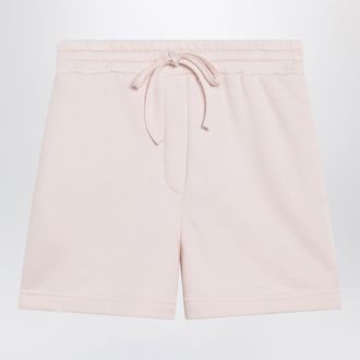 Dolce & Gabbana Pink cotton drawstring shorts with embroidered logo