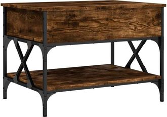 vidaXL Vidaxl - Coffee Table Smoked Oak 70x50x50 cm Engineered Wood and Metal