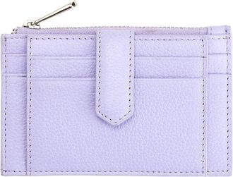 Royce New York Leather Zippered Compact Card Case Wallet