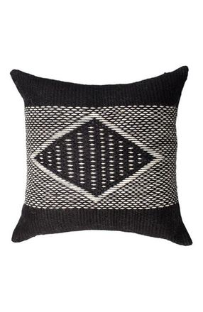 VOZ Diamante Square Textile Small Pillow in Black in Black/ivory at Nordstrom