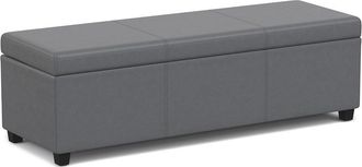 Simpli Home Avalon 54In Contemporary Rectangle Extra Large Storage Ottoman Bench
