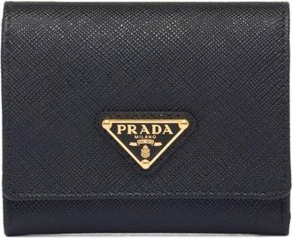 Prada logo-plaque leather wallet - women - Leather - One Size - Black