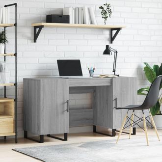 vidaXL Escritorio Madera De Ingenier&iacute;a Gris Sonoma 140x50x75 Cm Vidaxl
