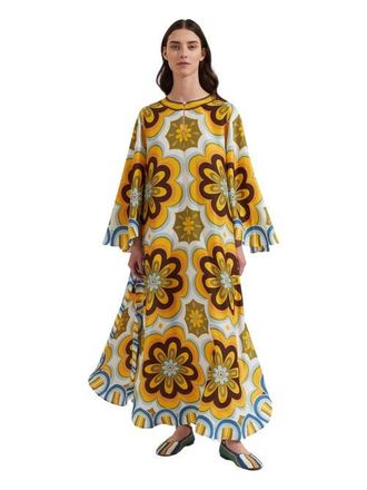 La DoubleJ Flying Kaftan Ciccio Plac&eacute;e Dark Mustard at Nordstrom, Size X-Small