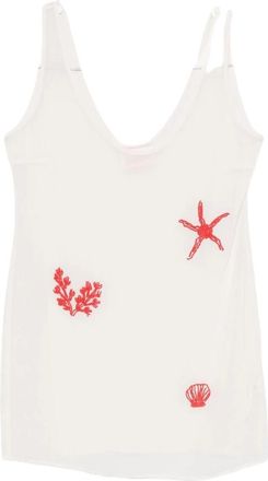 MC2 Saint Barth Raya Mini Jurk - Dames - Tops zonder mouwen - Wit - M - Polyester - Tops