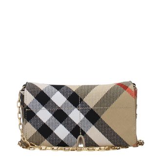 Burberry Pochette Snip Damess Stof Beige/Zand