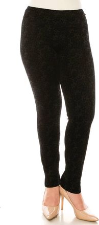 Zac & Rachel Printed Velvet Ankle Pull-On Pants In Black Rose