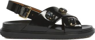 Marni Womens Fussbett Crystal Sandal In Black