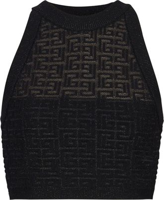 Balmain Monogram Halterneck Top