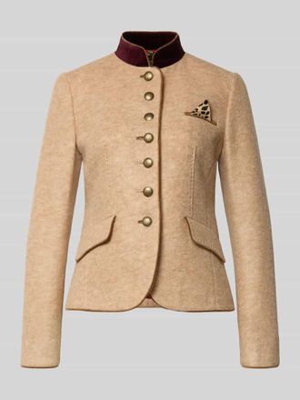 White Label Slim Fit Blazer aus Woll-Mix mit Pattentaschen in Sand, Gr&ouml;&szlig;e 40