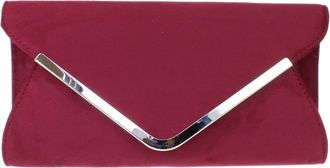Girly HandBags Envelope Faux Suede Clutch Bag (Burgundy)
