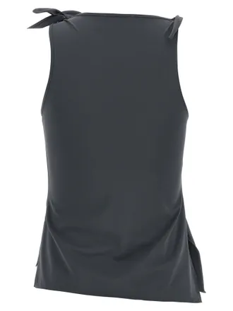 Coperni Asymmetric Ruched Tank Top - Black