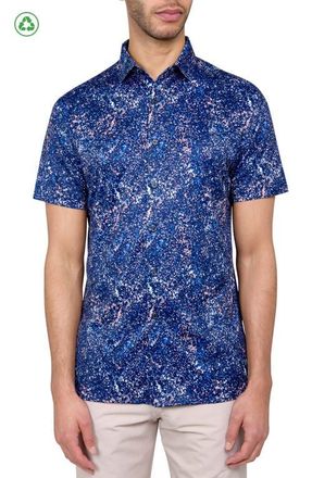 Con.Struct Regular Fit Splatter Print Recycled Performance Golf Button-Down Shirt in Multi at Nordstrom, Size Xxx-Large