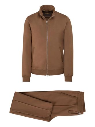 Moorer pressed-crease trouser set - men - Elastane/Cotton/Polyester - 56 - Brown