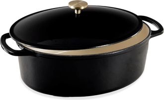 Best Choice Products Oval 7.5 Quart Cast-Iron Dutch Oven, Heavy-Duty w/ Enamel, Side Handles