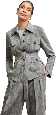 M.M.LaFleur Emery Safari Blazer - Porto Weave in Grey at Nordstrom, Size 12