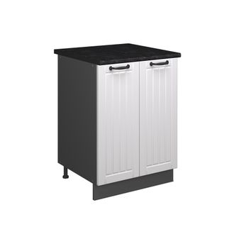 Vicco Mueble Bajo Para Fregadero Fame-line, Blanco Casa De Campo/antracita, 60 Cm, Vicco