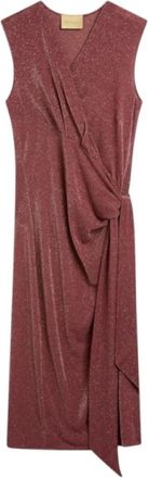 Momoni Roca Jurk - Dames - Wikkelkleedje - Rood - 2XS - Leer - Kleedjes