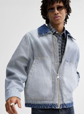 HUGO BOSS Mens Inside-out denim chore jacket