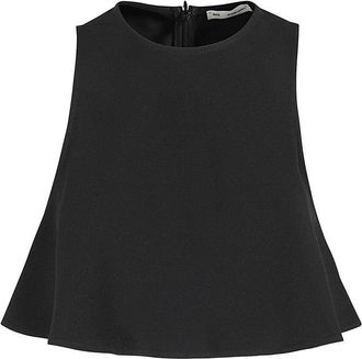 Ami Flared Hem Crepe Top