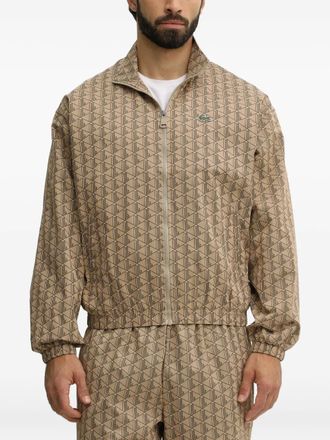 Lacoste Monogram zip jacket - men - Polyamide/Polyester - 48 - Neutrals