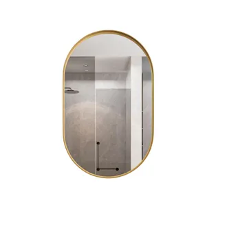 STILVORA Armario Con Espejo De Pared O Empotrado Con 2 Estantes Ajustables Y Marco De Metal Para Ba&ntilde;o Dorado