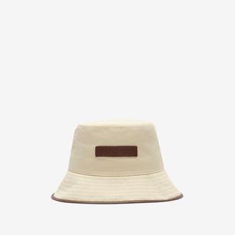 Burberry Logo Gabardine Bucket Hat