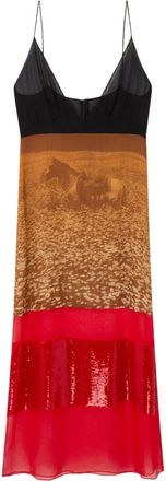 Stella McCartney Lucky Spot in Daisy Field silk dress - women - Silk - 34 - Red