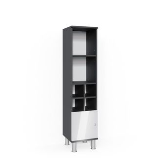 Vicco Armario Mediano Fynn, Blanco Alto Brillo, 30 X 130.6 Cm Puerta Peque&ntilde;a
