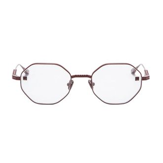 Valentino VLX-122B Geometric Full Rim Eyeglasses - Burgundy
