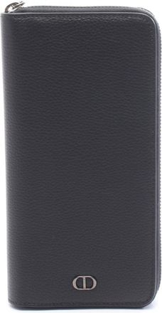 Dior Black Leather Long Wallet (Bi-Fold) (Pre-Owned)