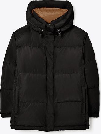 Tory Burch Womens Oversized Hooded Down Jacket, size XL