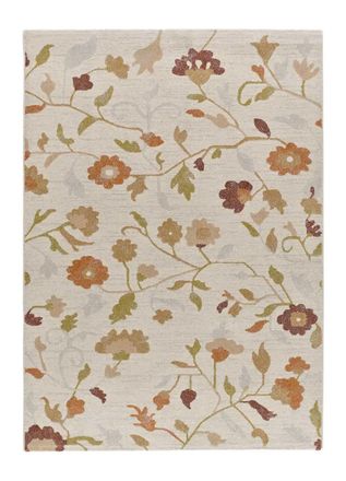 Atticgo Alfombra motivos florales multicolor / beige 200x290 cm