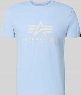 Alpha Industries Alpha Industries T-Shirt mit Label-Detail Modell BASIC in Hellblau, Gr&ouml;&szlig;e XXXL