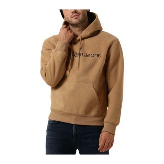 Calvin Klein Heren, Sweatshirts & Hoodies, Bruin, Maat: XS Katoen
