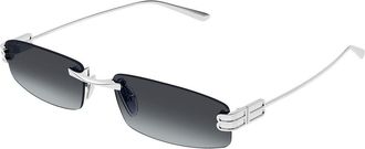 Balenciaga BB0488S 006 Mens Sunglasses Silver Size 62