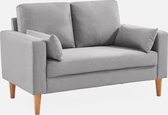 Sweeek Sof&aacute; De Tela Con Patas De Madera, 2 Plazas