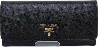 Prada Pre-owned Lange portemonnee (bi-fold) - Dames - Vintage Accessoires - Zwart - ONE Size - Leer - Vintage