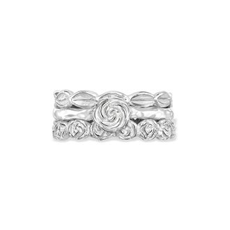 Dower & Hall Wild Rose Ring Stack